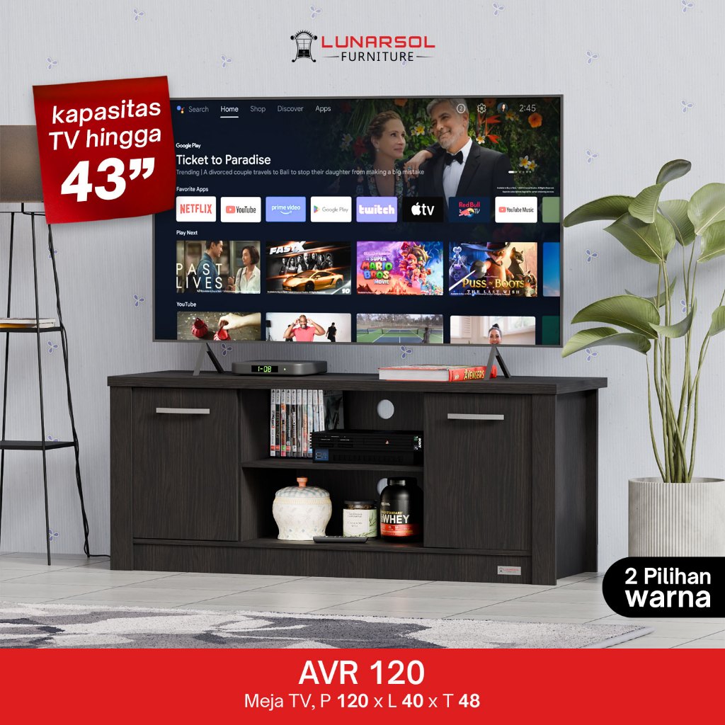 LUNARSOL AVR 120 Rak TV | Meja TV 43 Inch