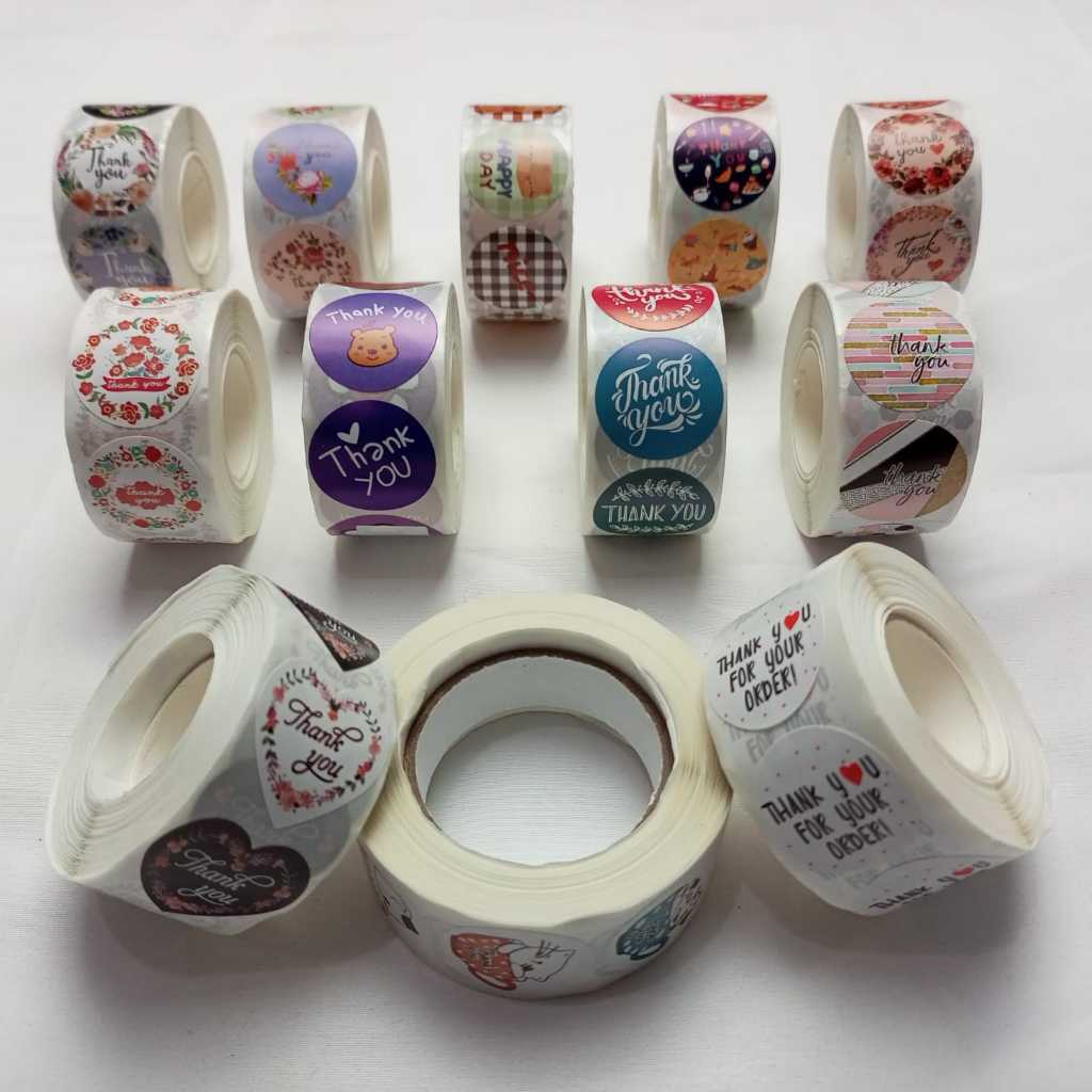 

Sticker thank you / sticker packing / sticker label 1 roll (500pcs)