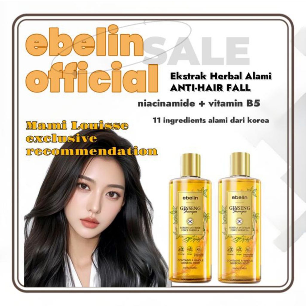 Shampo Ginseng Alami Penumbuh Rambut Ebelin Ginseng Shampo Anti Hair Fall Oil control Shampo Penumbu
