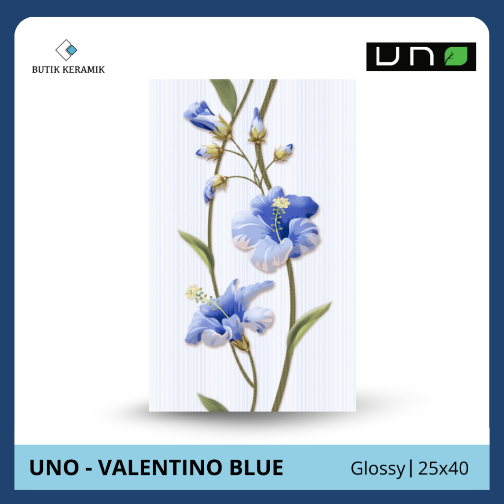 Keramik 25x40 Glossy | Uno | Valentino Series | Glossy | Grade A / KW 1 | Keramik Lantai I Keramik M