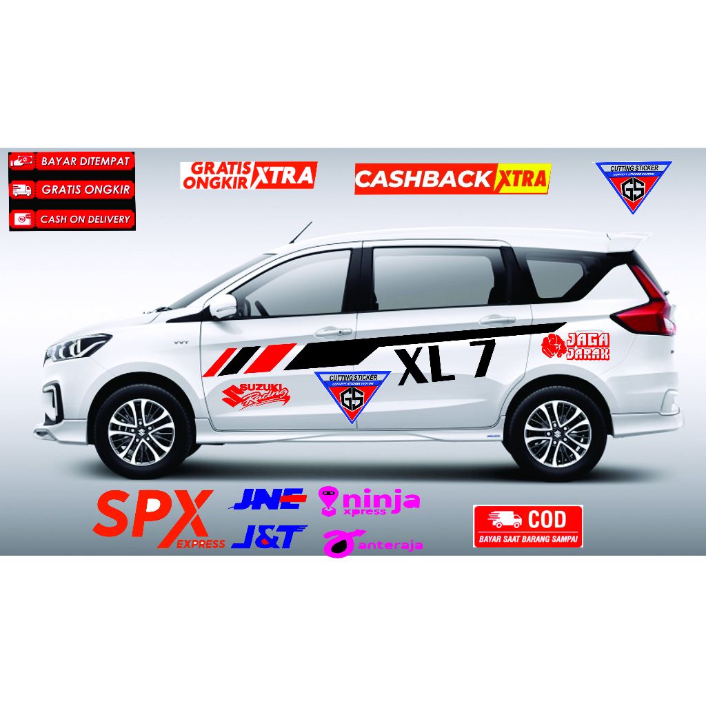stiker mobil suzuki XL 7 stiker list body samping mobil XL 7