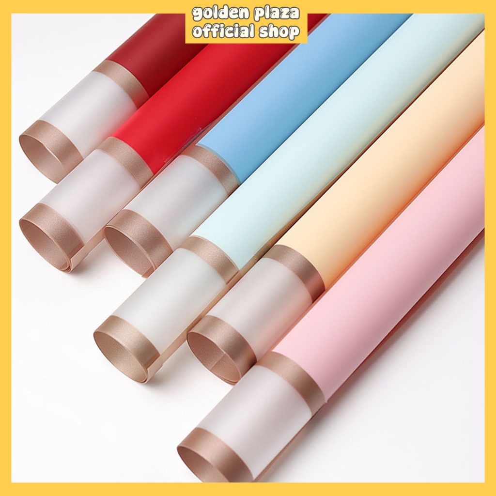 

Kertas Buket Bunga Transparan List Gold Flower Wrapping Motif Transparan List Gold Florist KB6132