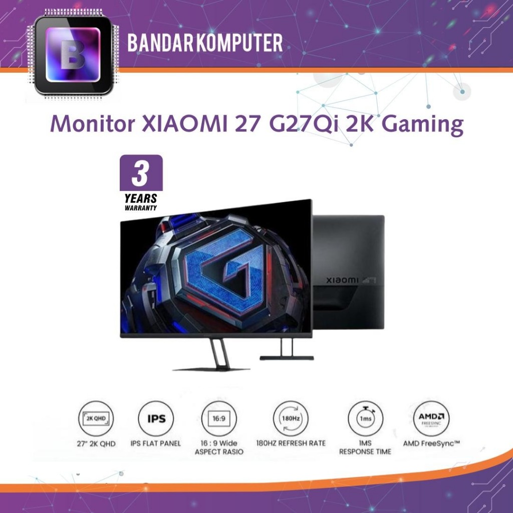 Monitor XIAOMI 27 G27Qi 2K Gaming QHD 180Hz 1ms