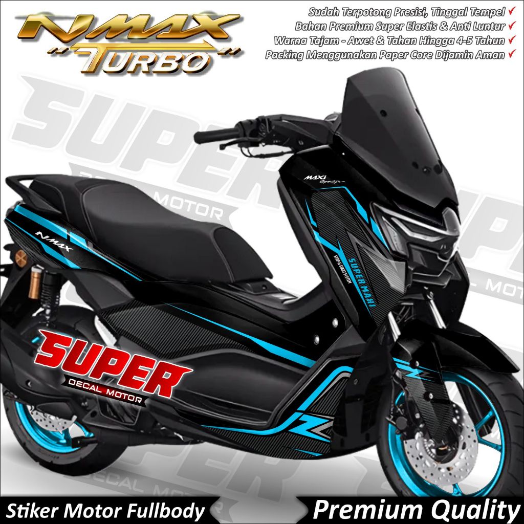 TERBARU Stiker Decal Yamaha Nmax Turbo Full Body Variasi Super Carbon Keren
