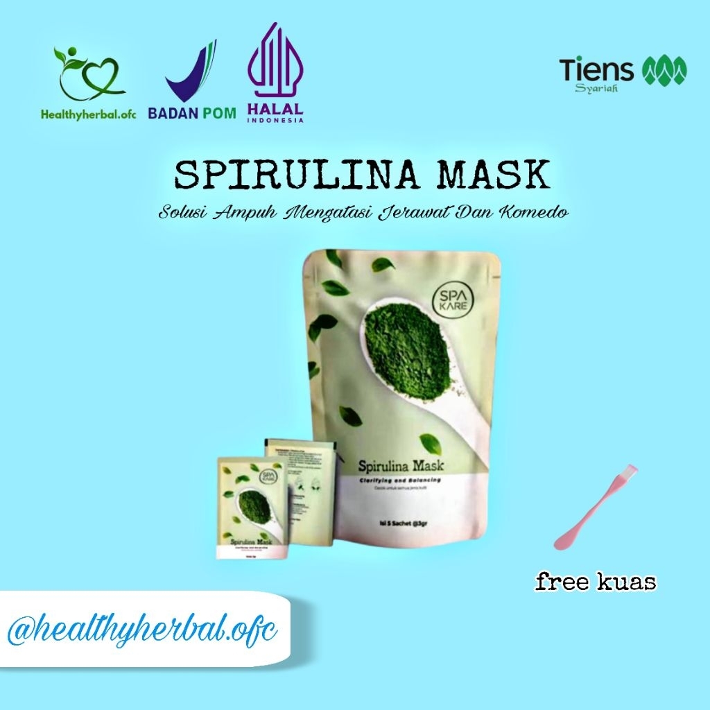 healthyherbal.ofc | Masker wajah | Spakare Spirulina Mask | Original Produk tiens
