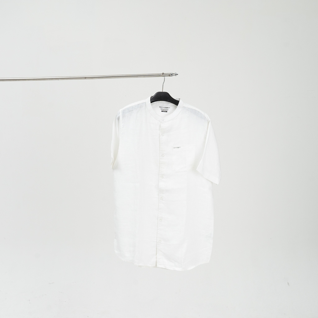 Kemeja Oxygen Denim Original Murah Berkualitas - Putih Lengan Pendek (1091)