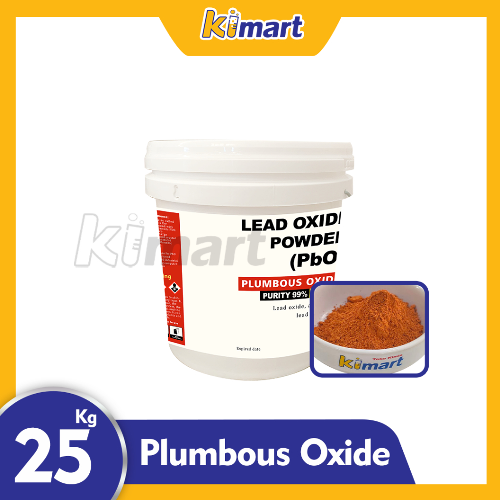 Lead oxide powder PbO Timbal (II) oksida timbal monoksida 25kg Plumbous Oxide