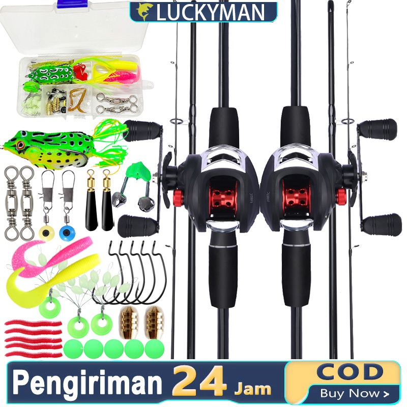LUCKY MAN joran pancing full set pancing casting 1 set lengkap pancing casting 1 set lengkap murah 1