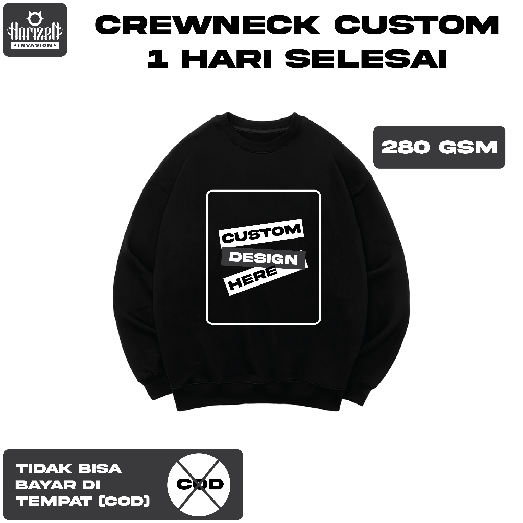 Horizen Custom Crewneck 100% Cotton Fleece