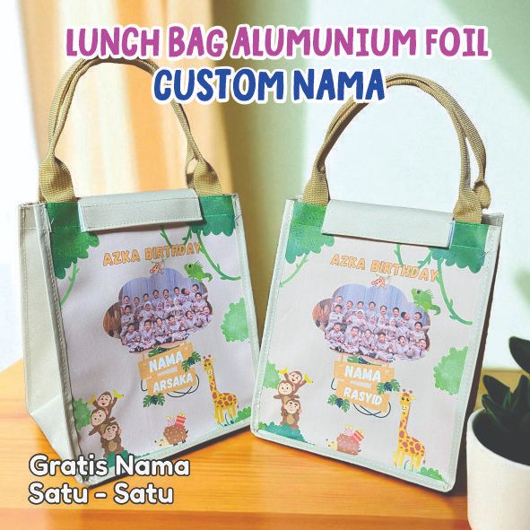 

Lunch Bag Anak Aluminium Foil – Souvenir Ultah Anak Free Desain