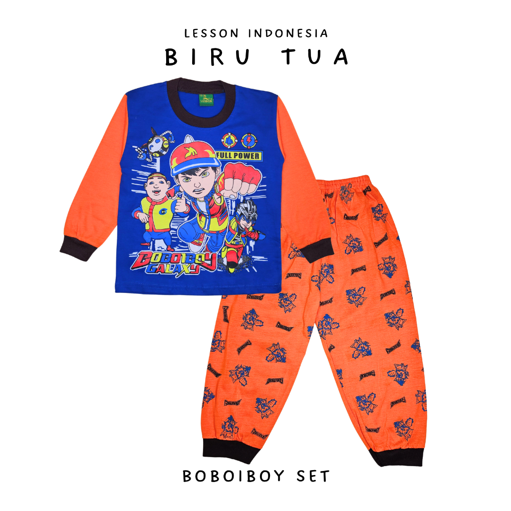 Setelan Anak Laki Laki Baju Tidur Motif Boboiboy LESSON