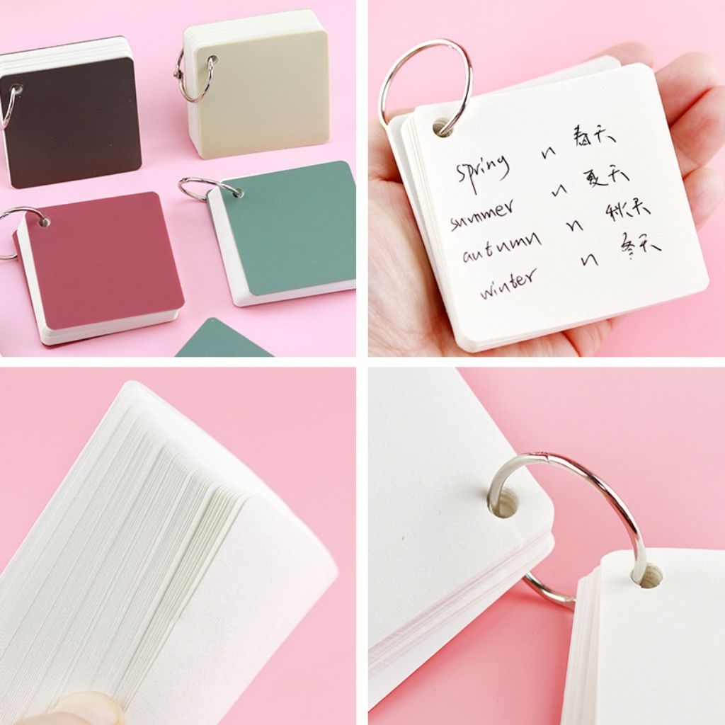 

DELUNASHOP Flash Card Candy Colour Paper Notebook Mini Warna Pastel Free Ring Notes Ring Memo Ring