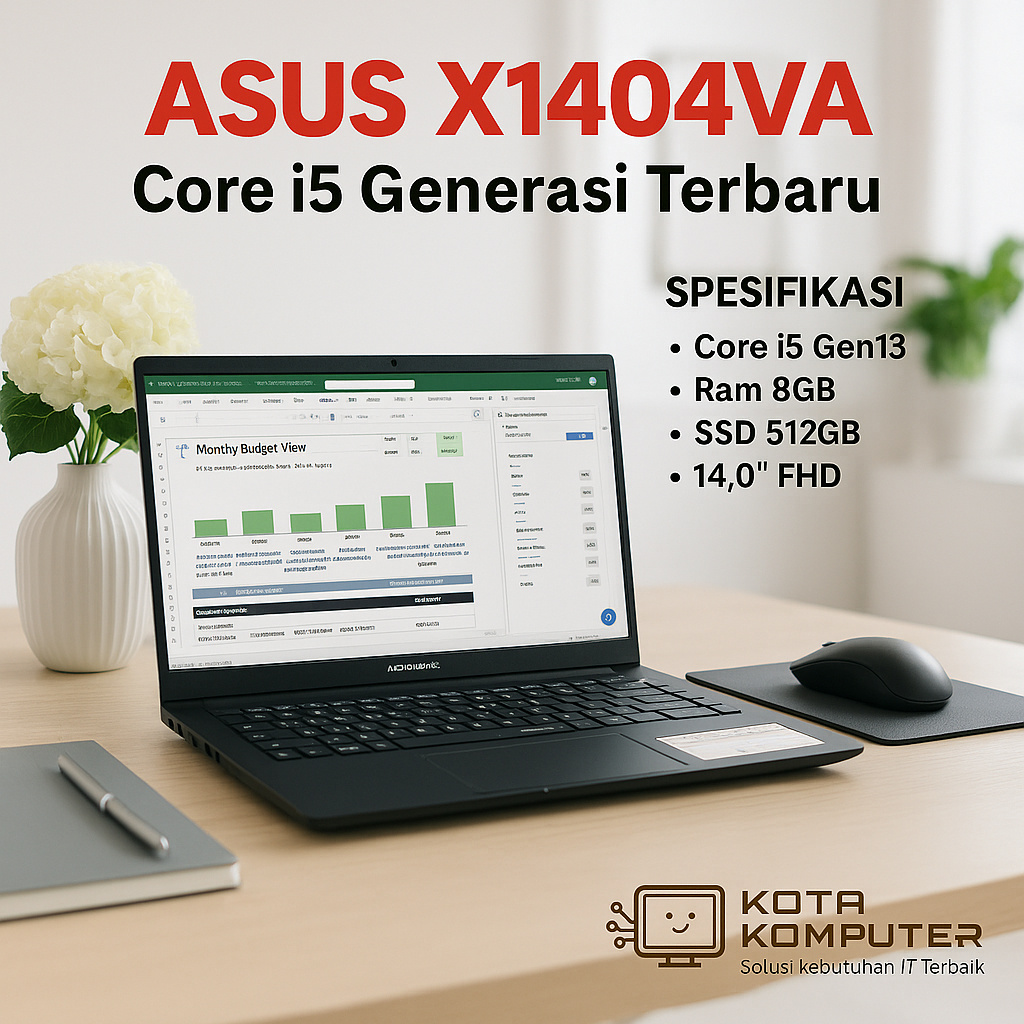 ASUS Vivobook Core i5 Generasi terbaru  X1404VA-NK467 Ram 16GB SSD 512GB  14" FHD SLIM  - laptop cod