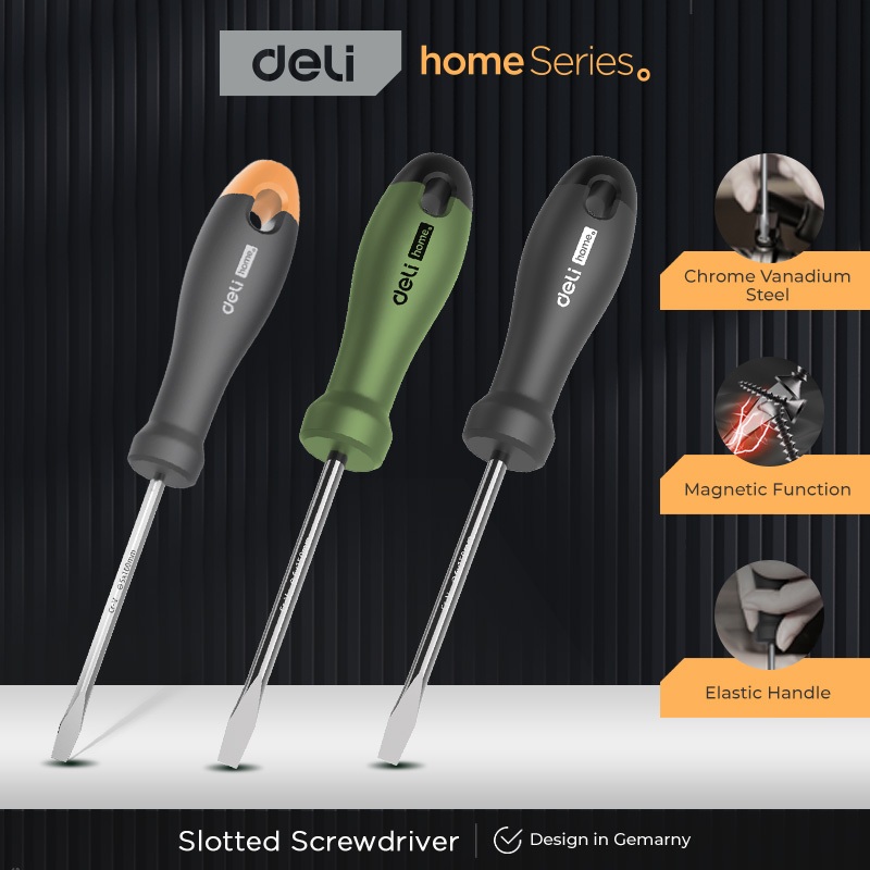 Deli Tools Home Series Art Slotted Screwdriver # 6×150mm / HT1106 / HT1106C / HT1106L