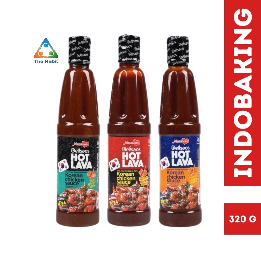 

(The Habit) MamaSuka Delisaos Hot Lava Korean Chicken Sauce Original Honey Garlic Spicy 320g