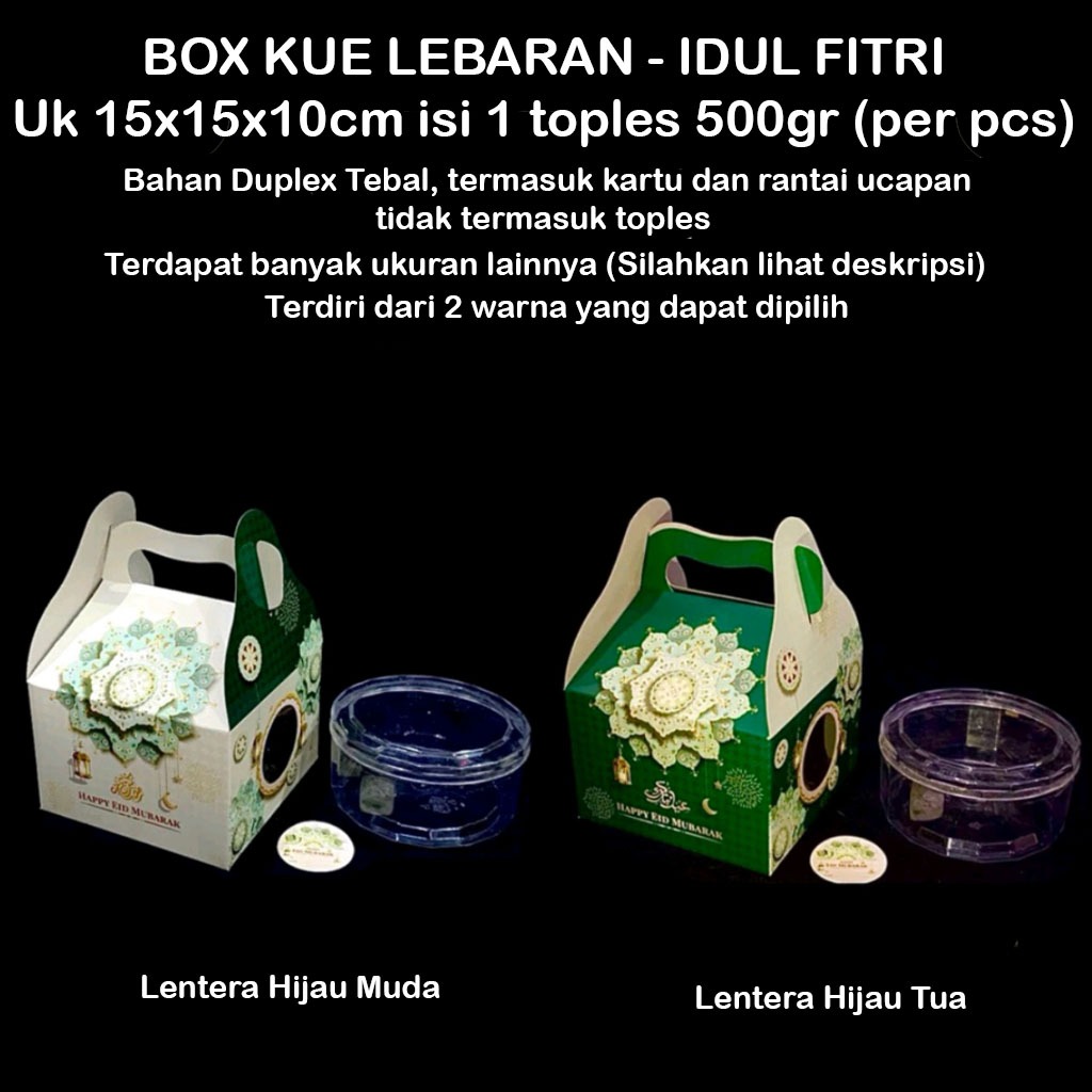 

Box Tenteng Kue Kering Muat 1 Toples 500gr - Hampers Lebaran Idul Fitri 15x15x10cm