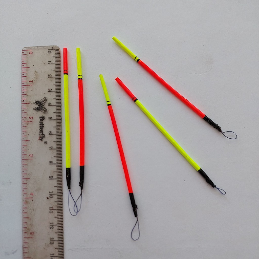 ( Isi 5 Pcs ) Pelampung Kumbul Merak 10 CM Ramping Warna Cerah Anti Luncur Cocok Untuk Mancing Ikan 