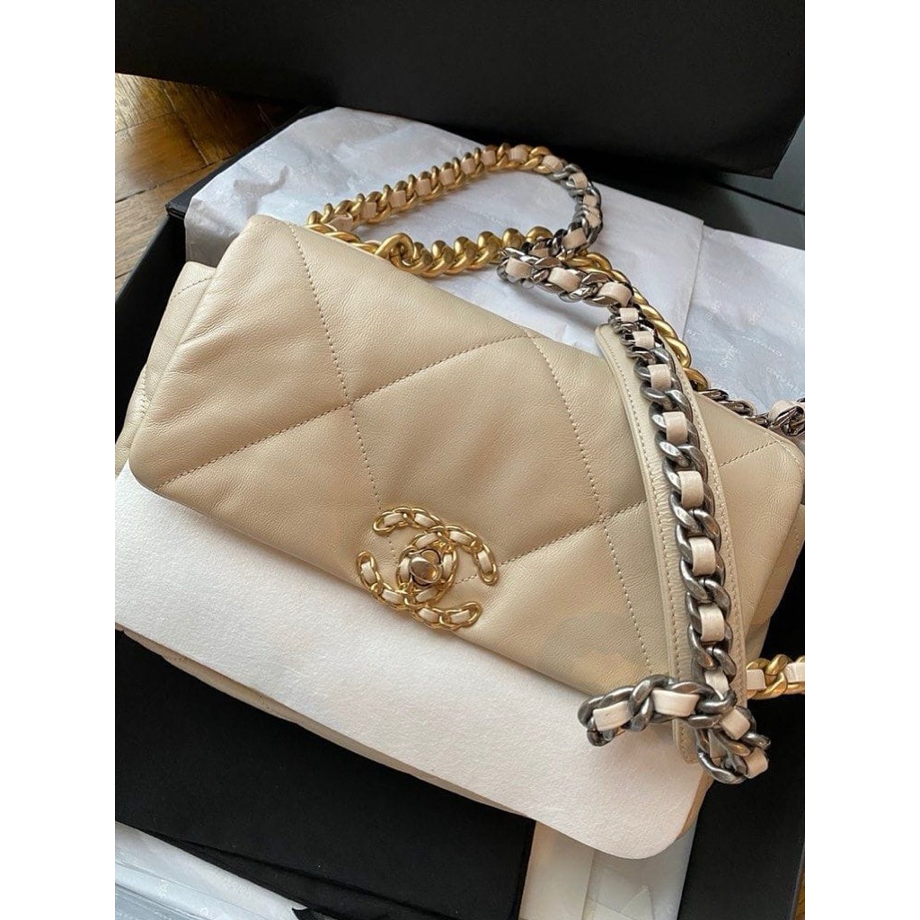 pre loved AUTHENTIC CHANEL C 19 HANDBAG