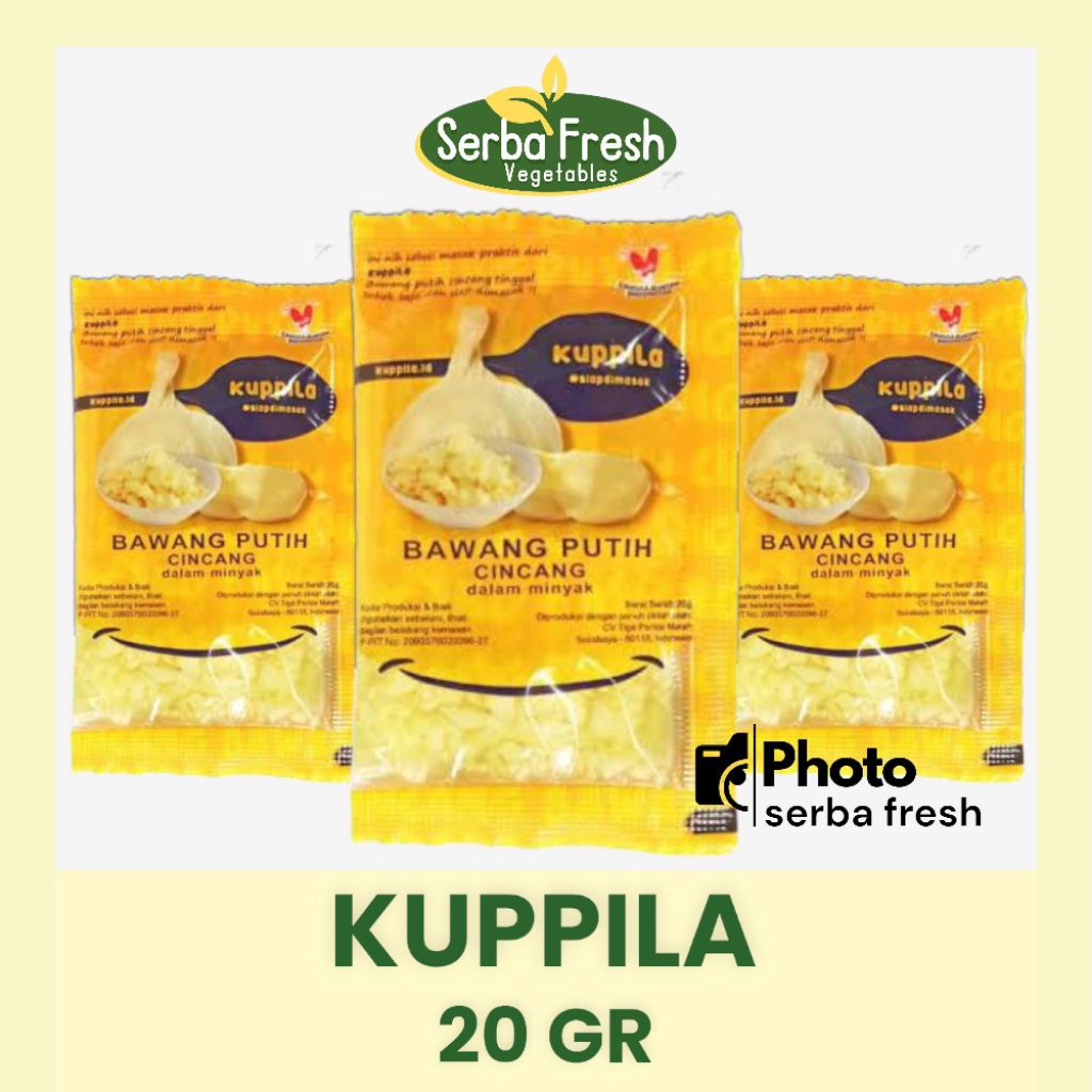

KUPPILA BAWANG PUTIH CINCANG| 20GR | SERBA FRESH