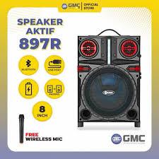 GMC Speaker Aktif 897R Bluetooth USB Port Pairing 8 Inch