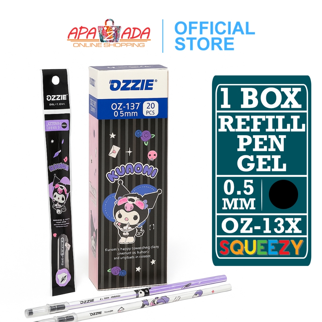 

Apazada - Refill Pulpen Gel 0.5mm Karakter [1 Box - 20 Pcs] / Isi Ulang Tinta Pena Smooth OZ-13X
