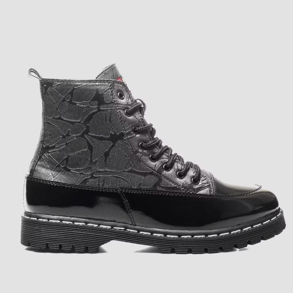 Sepatu Docmart Tinggi Boots Pria 8 Hole Hitam - BLACKMASTER