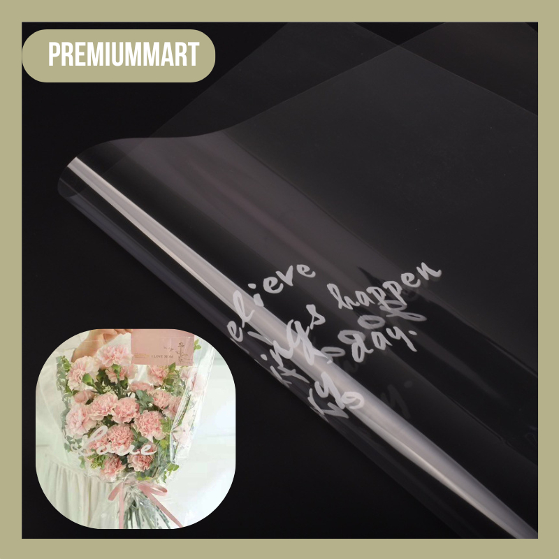 

20 LEMBAR Flower Wrapping Paper Opp Transparan Bening Cellophane KB046