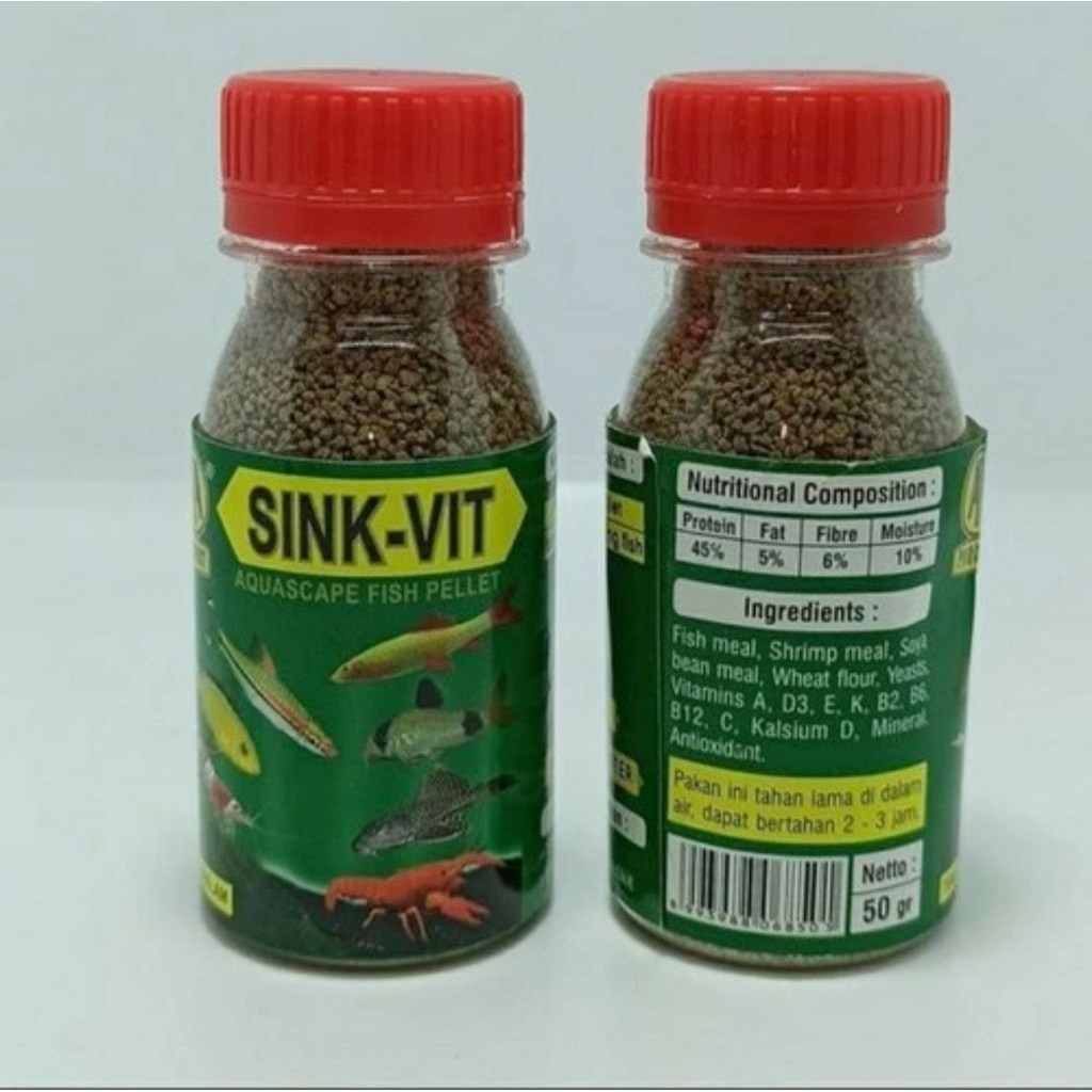Pakan Ikan Tenggelam SINK VIT Udang Ikan Hias Lobster Aquascape Aquarium pakan ikan hias glofish cup