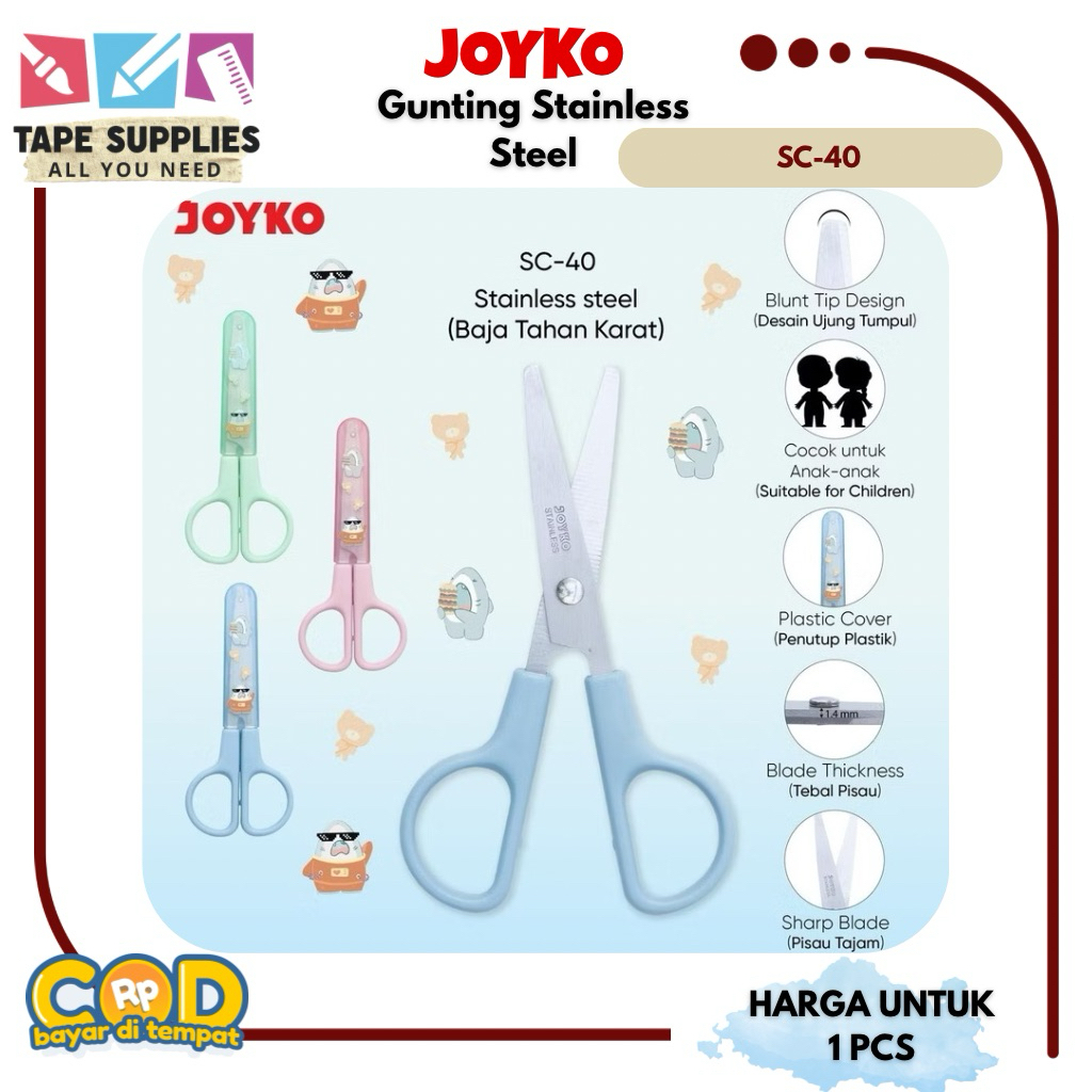 

Gunting JOYKO Stainless Steel MATA PISAU TAJAM (Scissors SC-40)