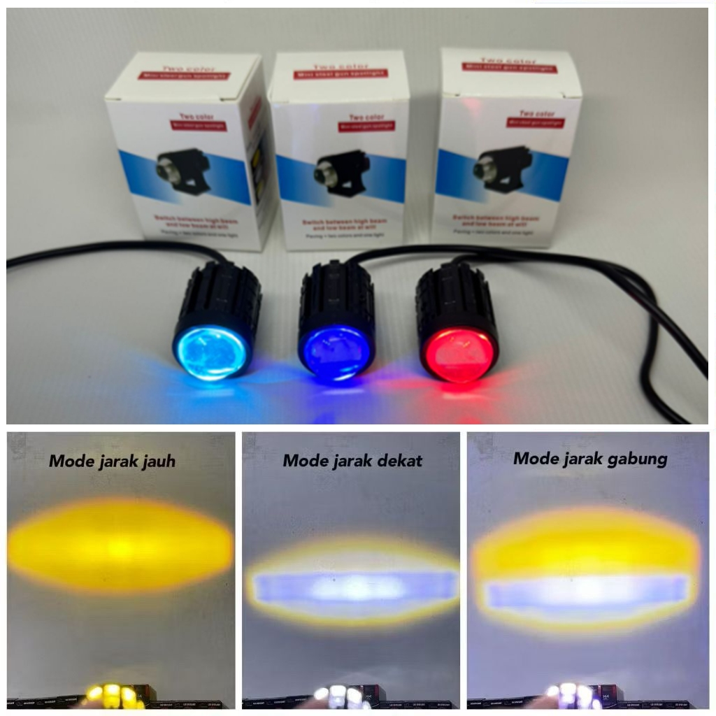 Lampu Tembak Laser Led Mini D2 plus devil eye Lampu Tembak Sorot Foglamp Mini D2 Laser Gun lampu tem