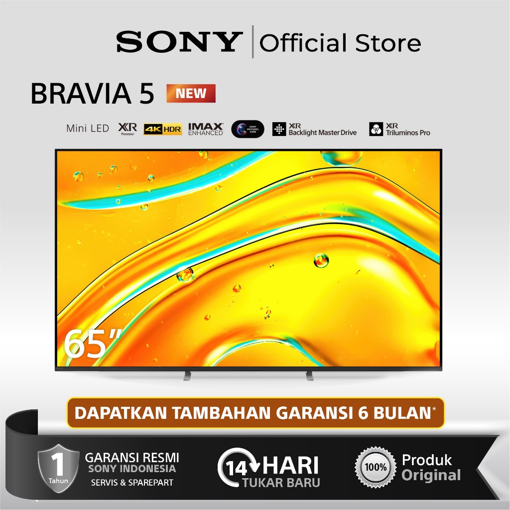 SONY BRAVIA 5 65" K-65XR50 Smart TV 65 Inch 4K HDR Google TV