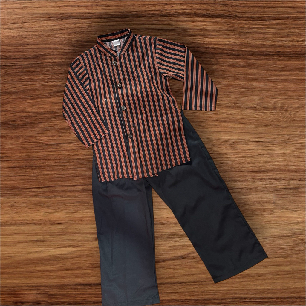 baju adat jadul lurik anak cowok
