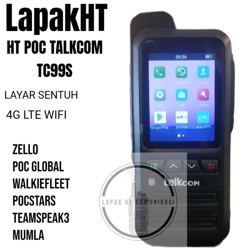 HT POC TALKCOM TC99S Layar Sentuh POC Ht Talkcom tc99s