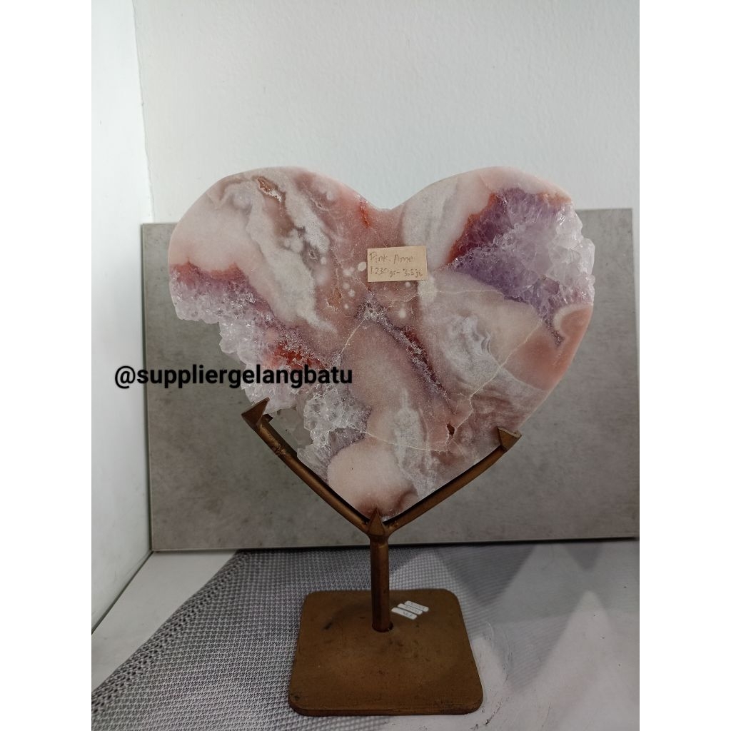 Bongkah Batu alam natural Love Pink amethyst kecubung pink ungu 1230gr