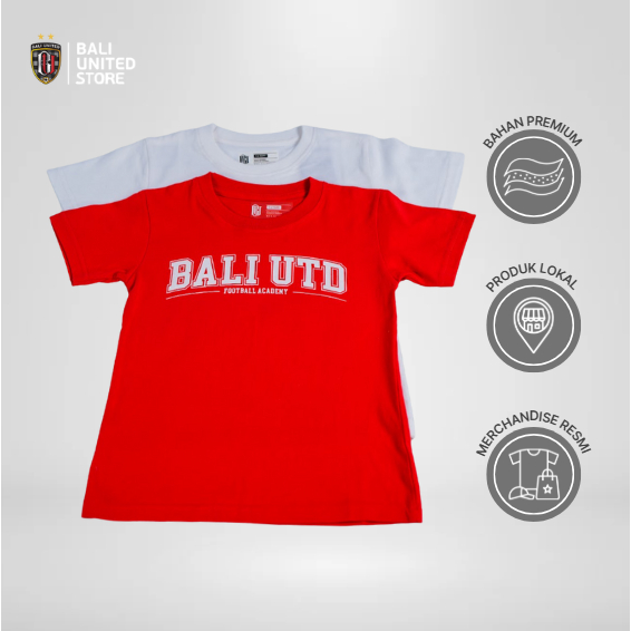 Bali United Bali Kids United Red T-Shirt - Kaos anak Putih Merah Casual Keren Cotton Nyaman