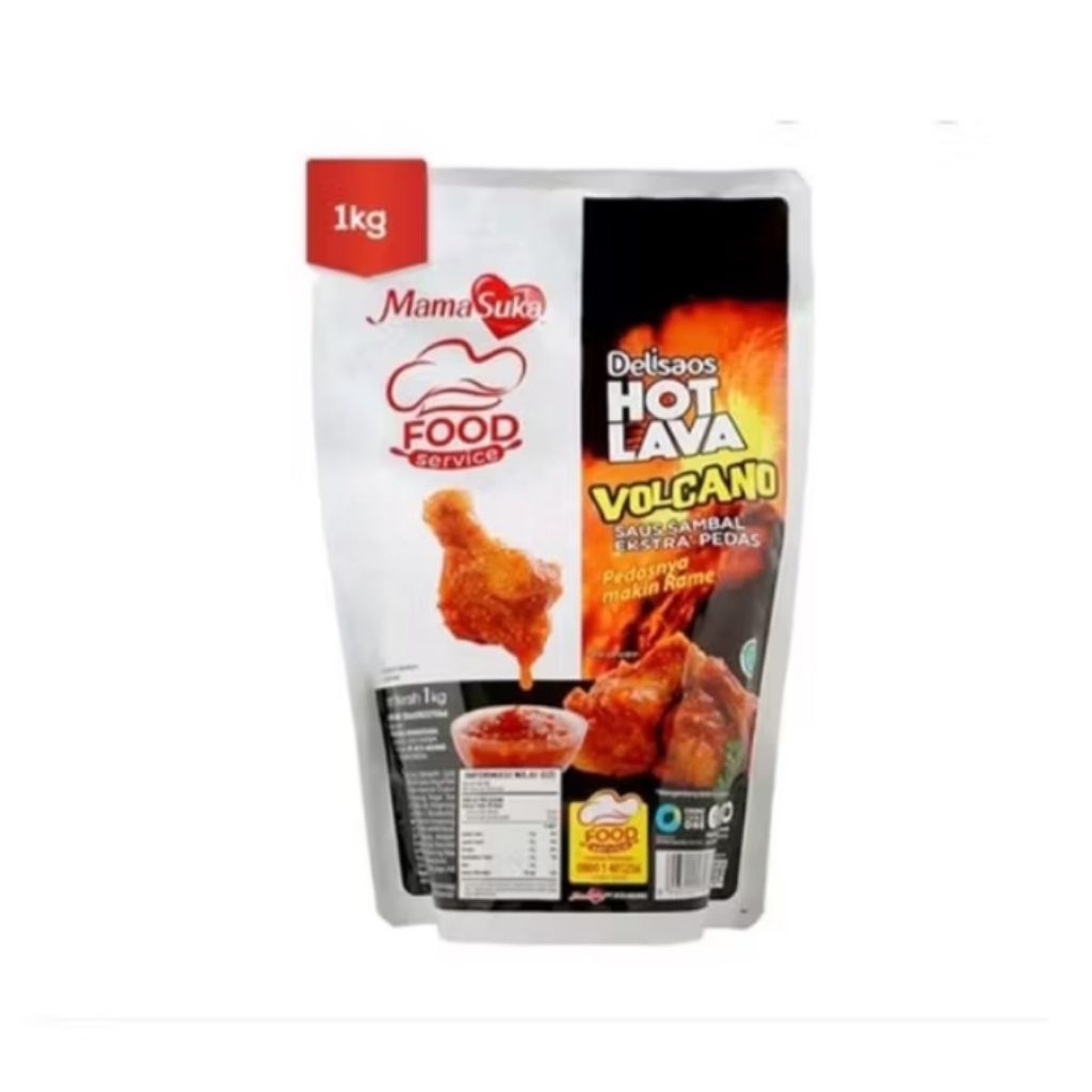 

MAMASUKA DELISAOS HOT LAVA / VOLCANO SAUCE KEMASAN 1 KG POUCH HALAL