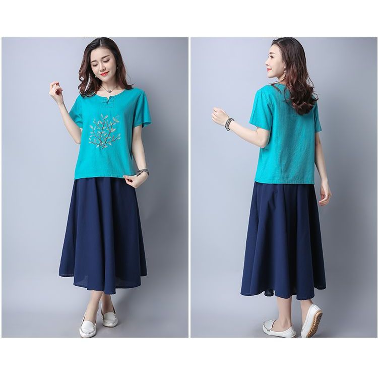 4310 - Atasan Katun Santai Motif Bunga Bordir M-L