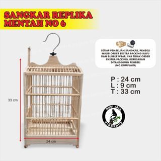 JUAL SANGKAR KOTAK KOSAN REPLIKA BNR DIAMON NOMOR 6 MENTAH KAYU JATI HALUS KANDANG BURUNG KECIL