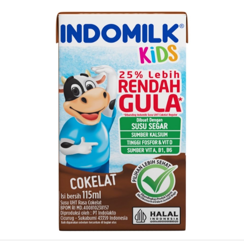 

Indomilk Kids Susu UHT Cokelat Rendah Gula 115ml
