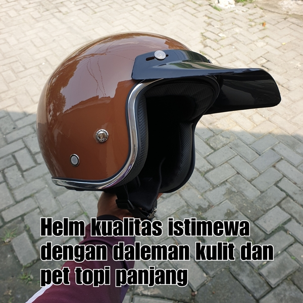 helm bogo dewasa kualitas istimewa dengan busa daleman kulit dan pet topi panjang  Helm cowok  Helm 