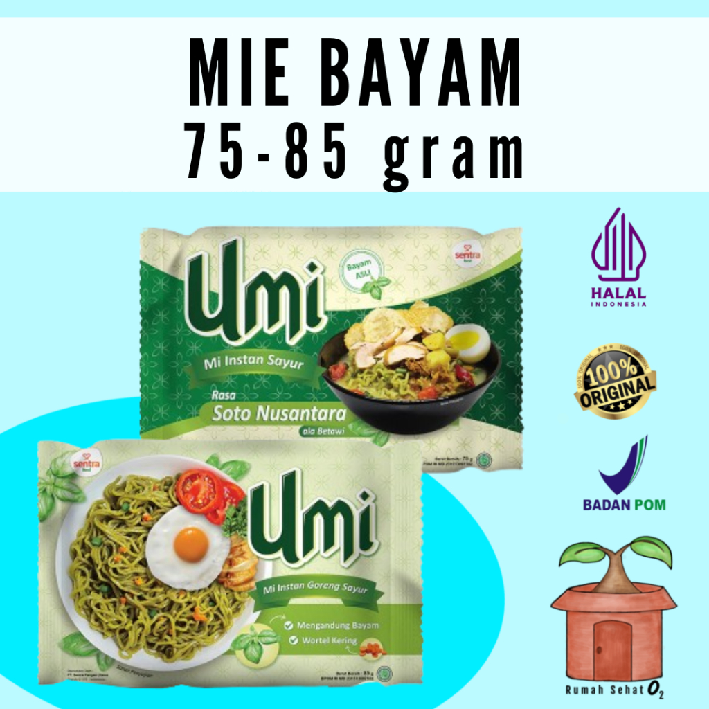 

Mie Umi Mi Instan Sayur dari Bayam Asli Soto Nusantara Goreng Wortel Kering EatGreens Sehat Halal