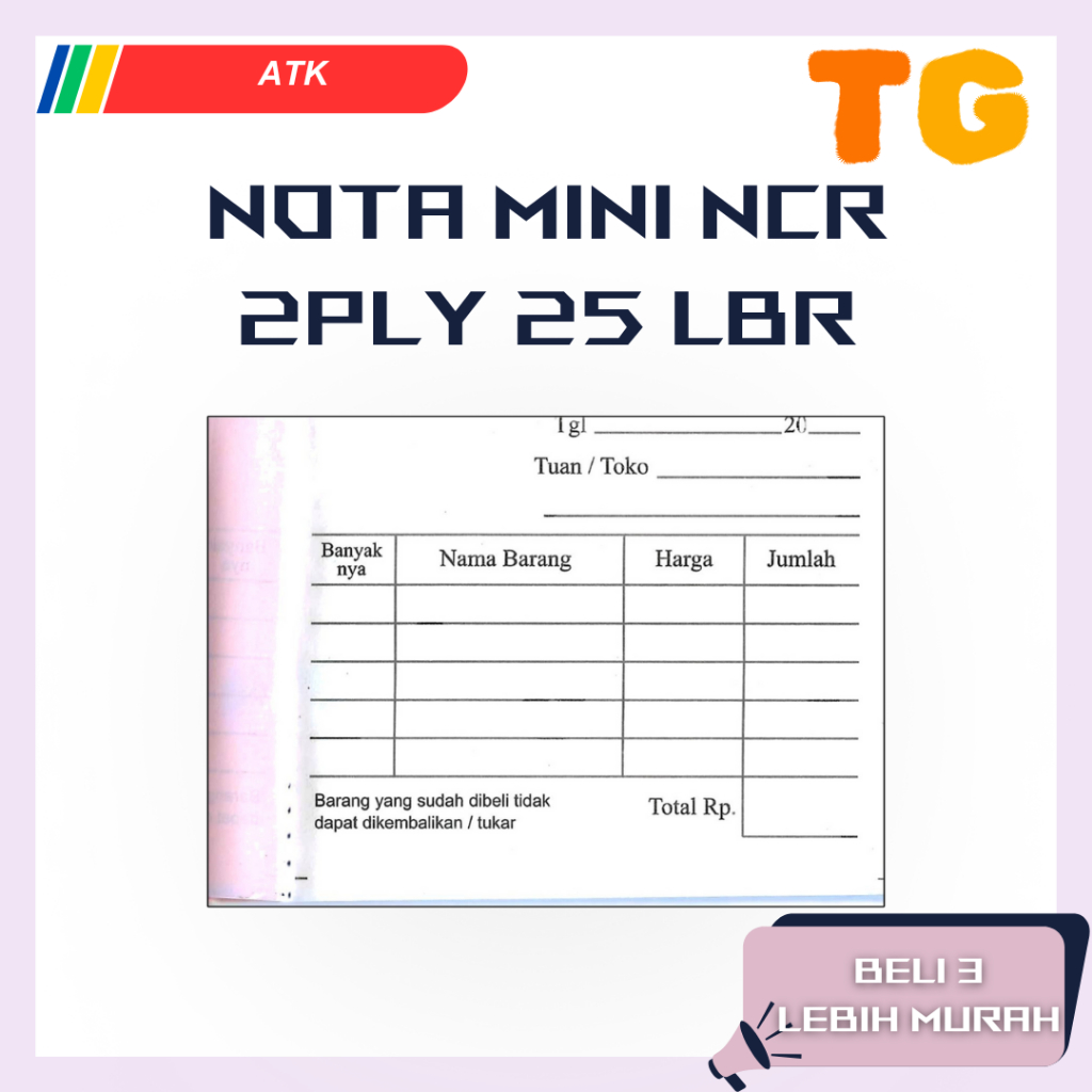 

Buku Nota Mini 2Ply / Nota Kecil NCR