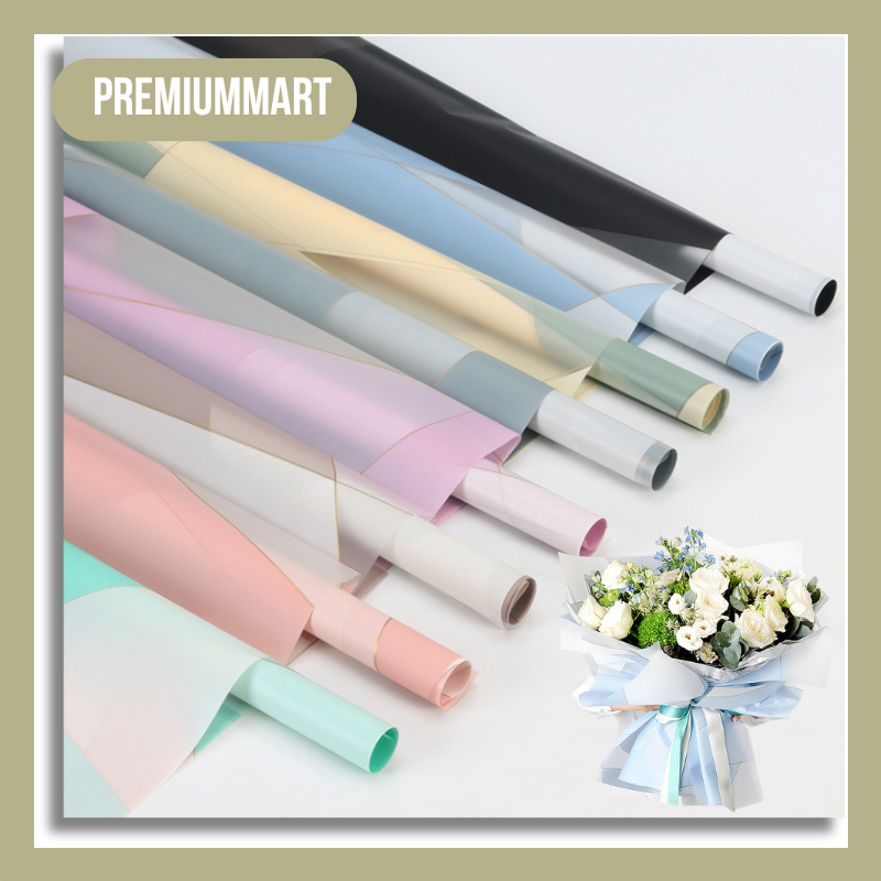 

20 LEMBAR Kertas Buket Bunga Cellophane Motif Nosha Magnetic Line Flower Wrapping Paper Floris KB071
