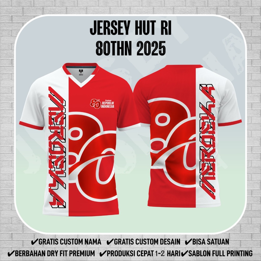Jersey Running Indonesia HUT RI 17 Agustus – Baju Lari Dryfit Pria Wanita Full Printing | Kaos Event