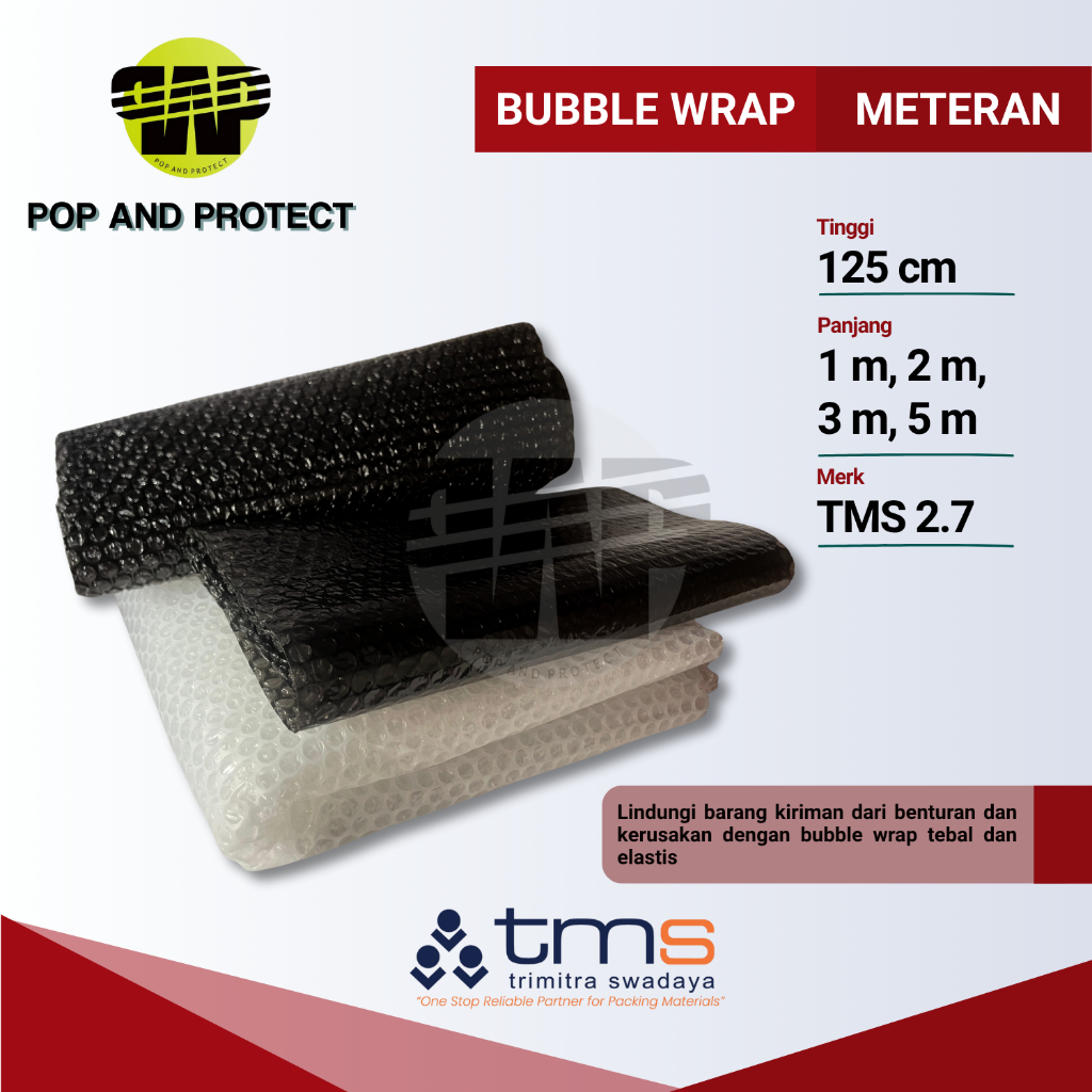 

Bubble Wrap TMS Tebal Murah Hitam Bening Premium Meteran