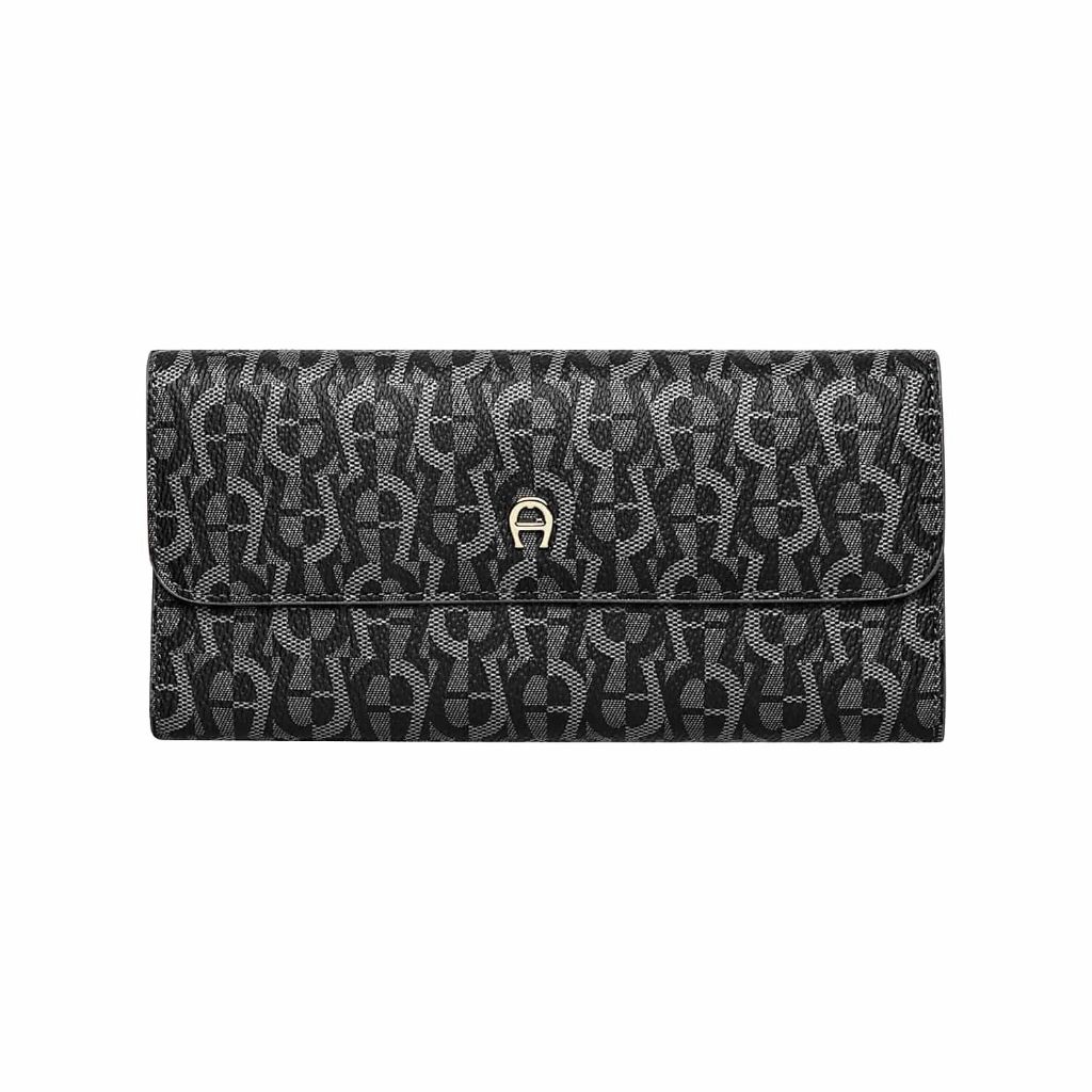 Dompet Wanita Aigner Long Wallet Elma Signature Black