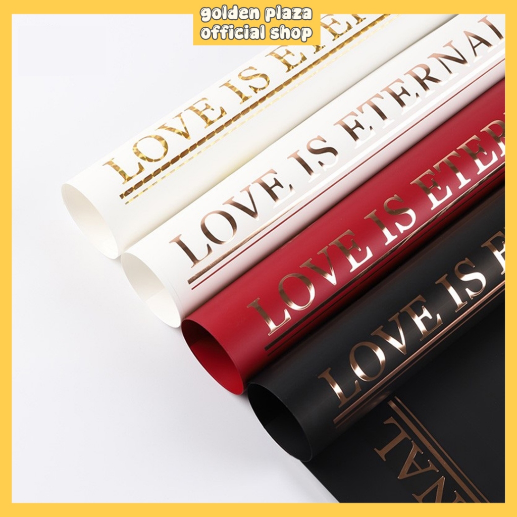 

20 LEMBAR Kertas Buket Bunga Cellophane Love is Eternal Flower Wrapping Paper Kertas Florist KB6205