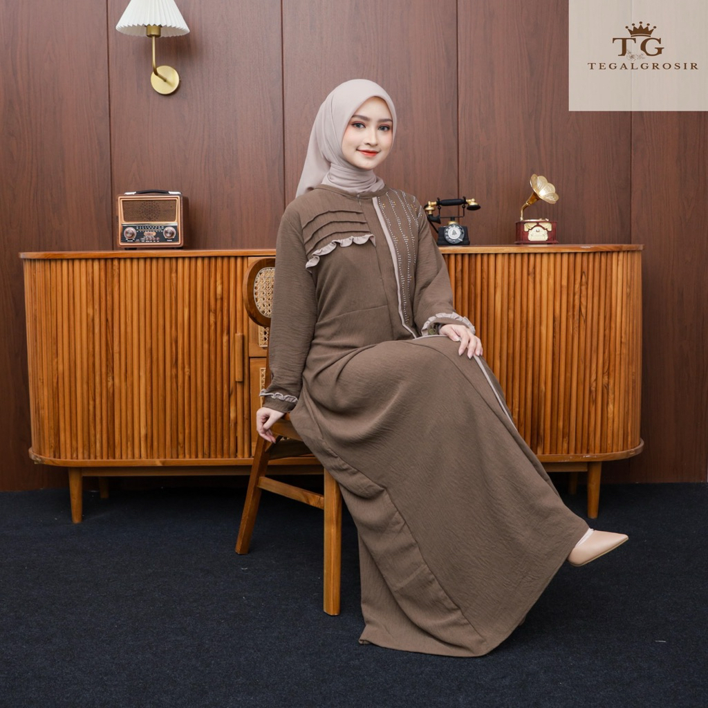 kirana dreess gamis crinckle payet swaroski