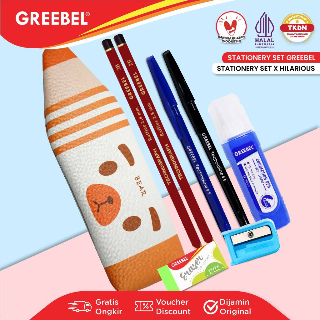 

GREEBEL Paket Alat Tulis Tempat Pensil / Stationery Set Hilarious