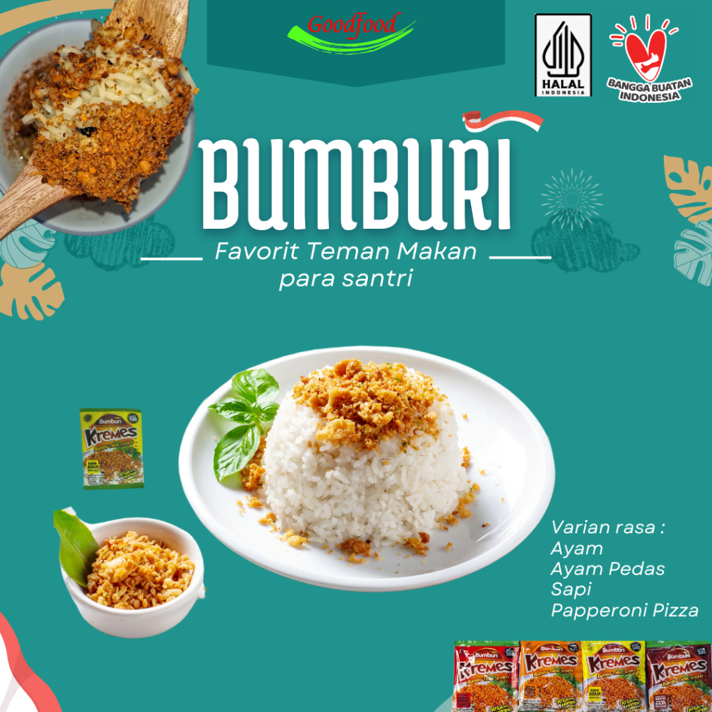

Bumburi kremes - Kremesan Rasa Ayam, Ayam pedas, Sapi, Papperoni Pizza- Kremes 1 Renceng 10 Sachet